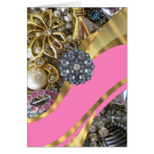 Pink & gold bling cards