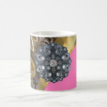 Pink & gold bling coffee mugs