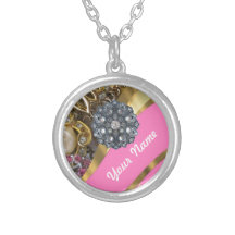 Pink & gold bling custom jewelry