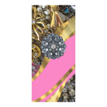 Pink & gold bling custom rack cards