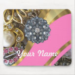 Pink & gold bling mousepad