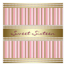 Pink Gold Sweet 16 Party Invitations