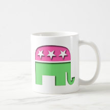 Pink GOP Elephant Mugs