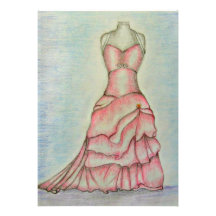 pink Gown Custom Announcements