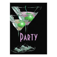 Pink green elegant formal party personalised invitation