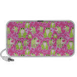 Pink Green Love Frogs iPod Speakers