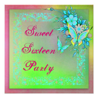 Butterfly Birthday Party on Lime Green Sweet 16 Party T Shirts  Lime Green Sweet 16 Party Gifts