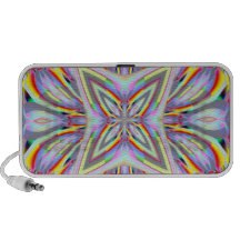 Pink Grey Yellow Abstract Doodle iPod Speakers