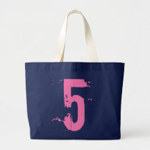 PINK GRUNGE NUMBER 5 TOTE BAG