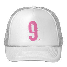 PINK GRUNGE NUMBER 9 MESH HAT