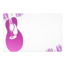 Pink Guitar Personalized Stationery