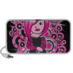 pink hair punk emo girl vector art PC speakers