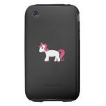 Pink hair unicorn black background tough iPhone 3 cover