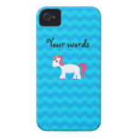 Pink hair unicorn blue chevrons iPhone 4 Case-Mate case