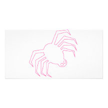 Pink Halloween Spider Photo Card