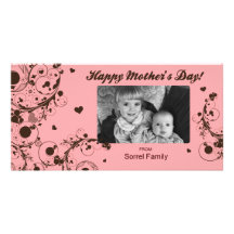 Pink Happy Mother's Day Photo Card Template