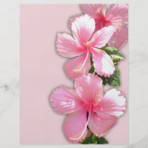 Pink Hawaiian Hibiscus Flowers Personalized Flyer