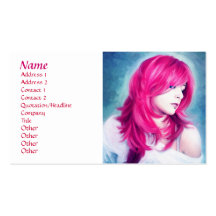 Pink Head sensual lady oil portrait painting Business Card