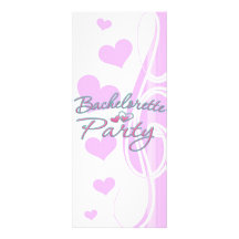 pink heart bachelorette party bridal shower personalised invitations