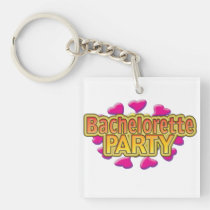 pink heart bachelorette party crazy neon wild fun key chains