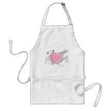 Pink heart explosion apron