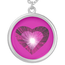 Pink Heart 'heart' necklace round pink