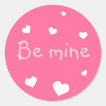 Pink heart love Valentine's day custom party favou stickers