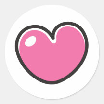 Pink heart love wedding Valentines day seal Round Stickers
