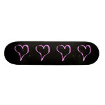 Pink heart on black. custom skateboard