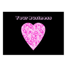 Pink Heart. Patterned Heart Design. Business Card Templates