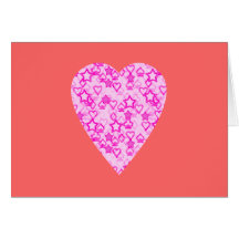 Pink Heart. Patterned Heart Design. Cards