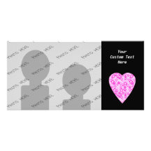 Pink Heart. Patterned Heart Design. Personalized Photo Card