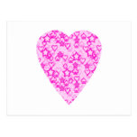 Pink Heart. Patterned Heart Design. Post Card