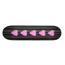 Pink Heart. Patterned Heart Design. Skateboards