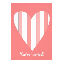 Pink Heart Valentine Party Invitation
