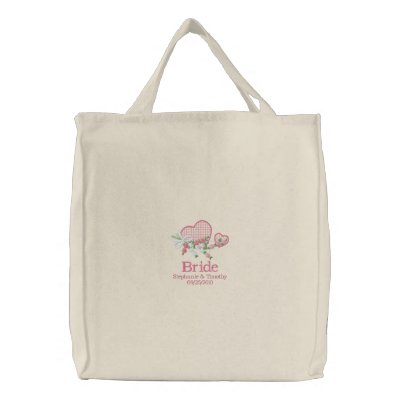Pink hearts and flowers bride embroidered bag Pink hearts and flowers bride embroidered bag