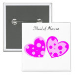 Pink Hearts Button
