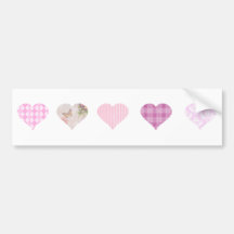 Pink Hearts Design Bumper Stickers