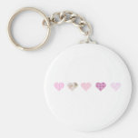 Pink Hearts Design Key Chains