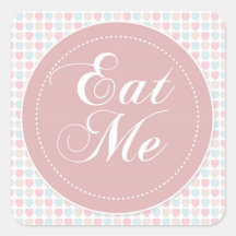 Pink Hearts 'Eat Me' Candy Buffet Sticker