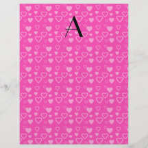 Pink hearts monogram flyers
