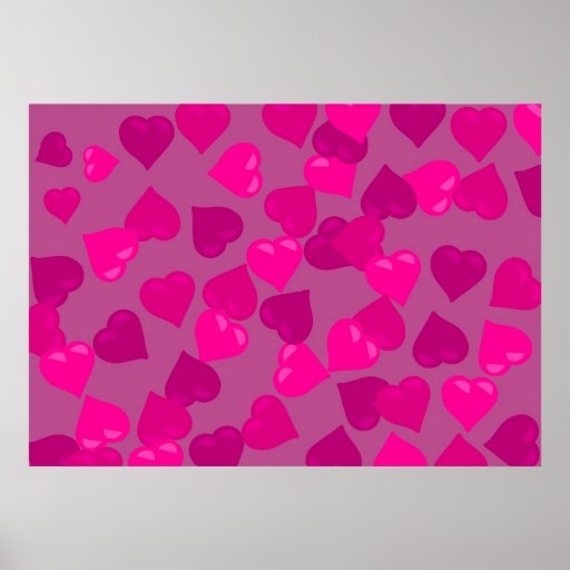 Pink Hearts Print