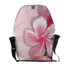 Pink Hibiscus Rickshaw Messenger Bag