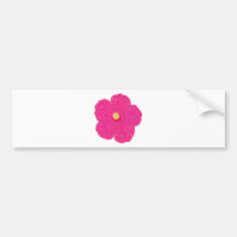 Pink Hibiscus Tropical Flower Bumper Stickers