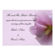 Pink Hibiscus Wedding Announcements
