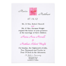 Pink Hibiscus Wedding Invitation