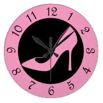 Pink High Heel Shoe wall clocks
