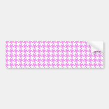 Pink Houndstooth Bumper Stickers