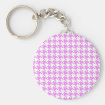 Pink Houndstooth Keychain