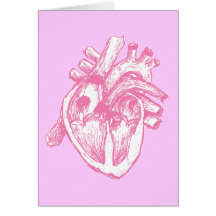 Pink Human Heart Cards